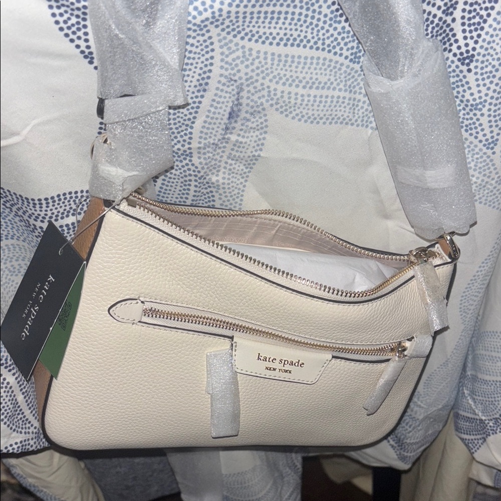 Kate Spade Ivory and Tan Shoulder Bag